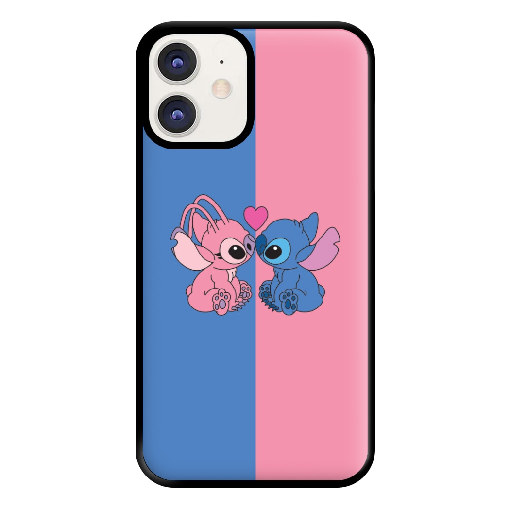 Angel And Blue Alien - Pink Alien Phone Case for iPhone 11