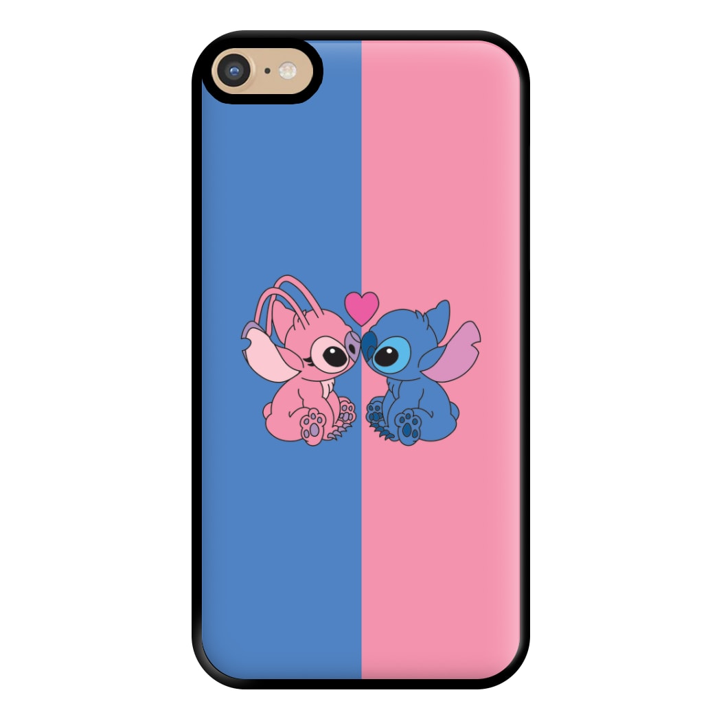 Angel And Blue Alien - Pink Alien Phone Case for iPhone 6 Plus / 7 Plus / 8 Plus