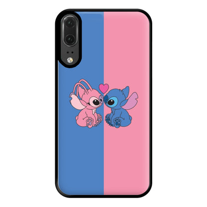 Angel And Blue Alien - Pink Alien Phone Case for Huawei P20