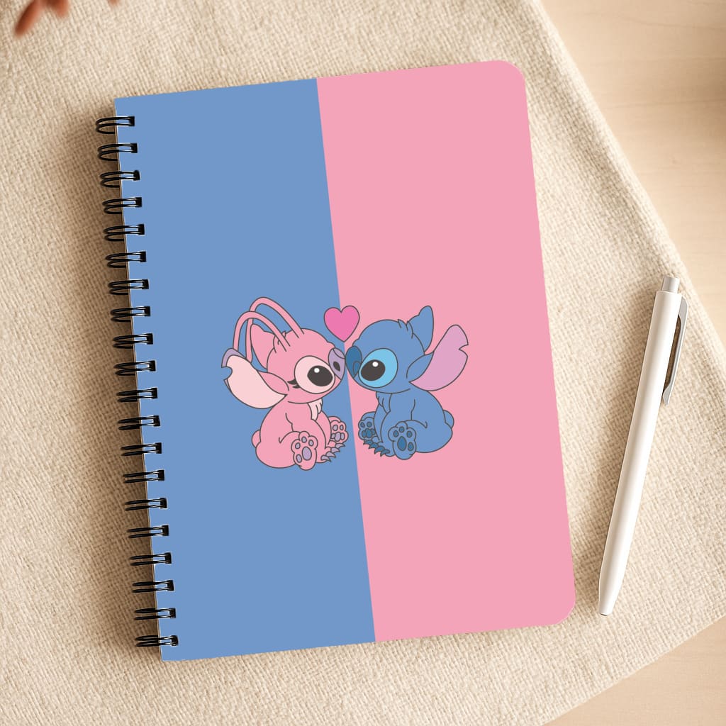 Angel And Blue Alien - Pink Alien Notepad