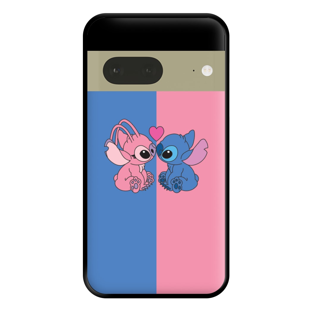 Angel And Blue Alien - Pink Alien Phone Case for Google Pixel 7a