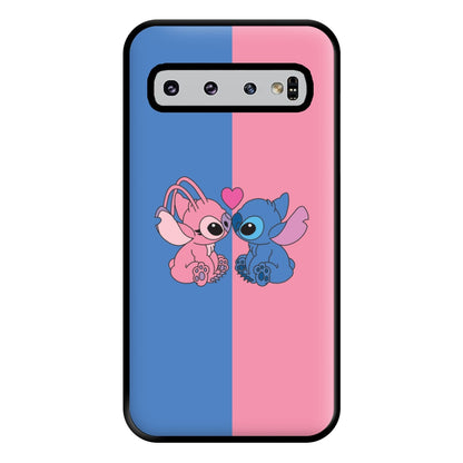 Angel And Blue Alien - Pink Alien Phone Case for Galaxy S10 Plus