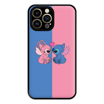 Angel And Blue Alien - Pink Alien Phone Case for iPhone 14 Pro Max