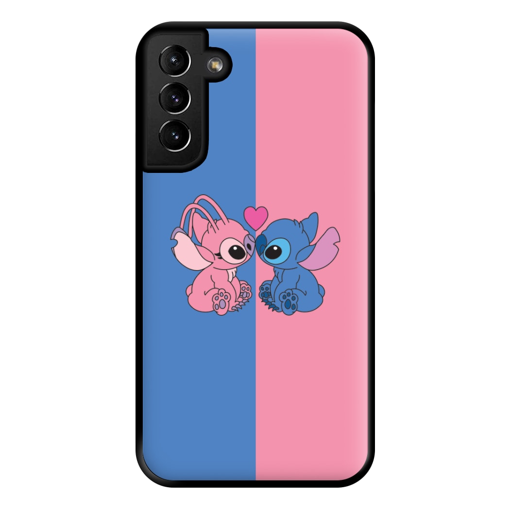 Angel And Blue Alien - Pink Alien Phone Case for Galaxy S21 Plus