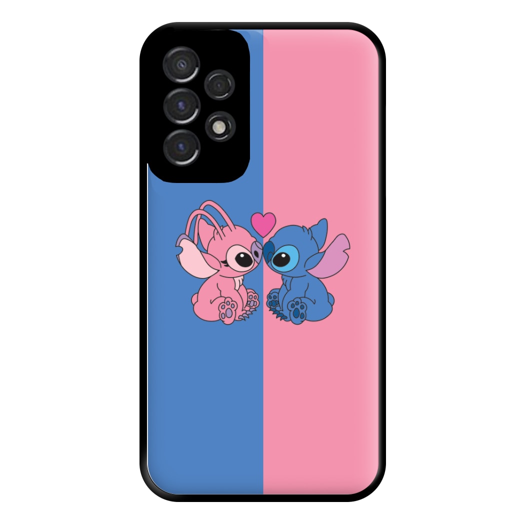 Angel And Blue Alien - Pink Alien Phone Case for Galaxy A53