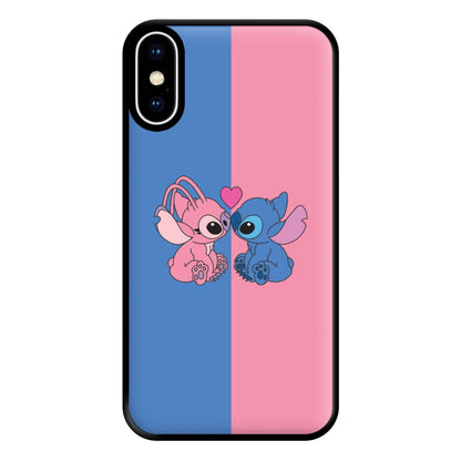 Angel And Blue Alien - Pink Alien Phone Case for iPhone XS Max