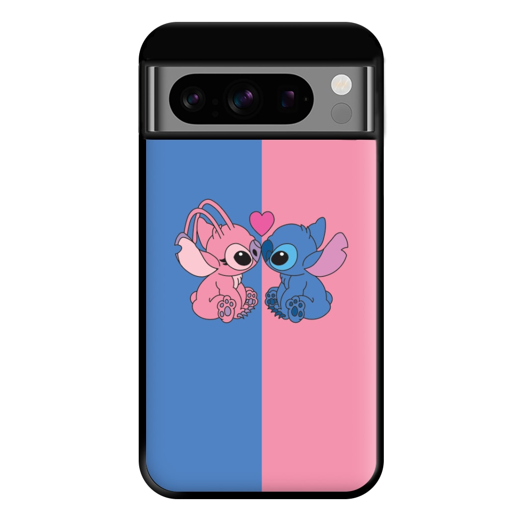 Angel And Blue Alien - Pink Alien Phone Case for Google Pixel 8 Pro