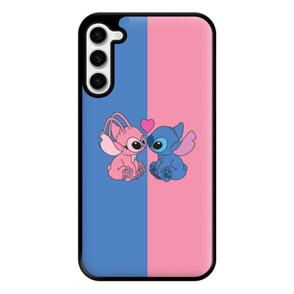 Angel And Blue Alien - Pink Alien Phone Case for Galaxy S23 Plus