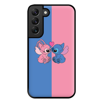 Angel And Blue Alien - Pink Alien Phone Case for Galaxy S22 Plus