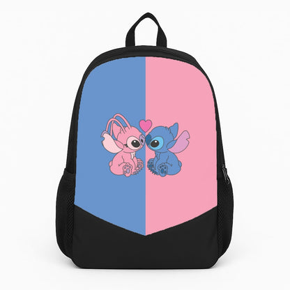 Angel And Blue Alien - Pink Alien Large Backpack