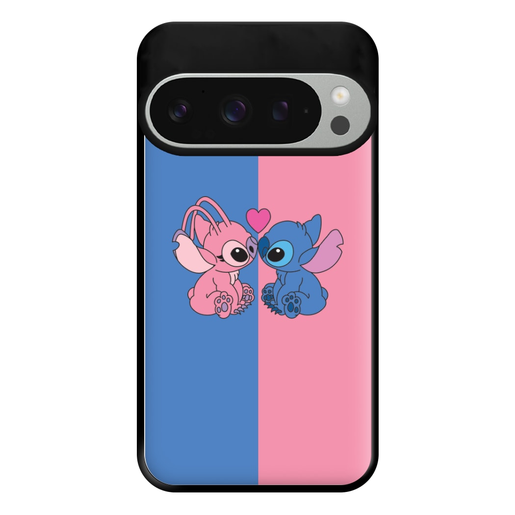 Angel And Blue Alien - Pink Alien Phone Case for Google Pixel 9 Pro XL