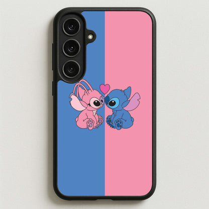 Angel And Blue Alien - Pink Alien Phone Case for Galaxy S25FE