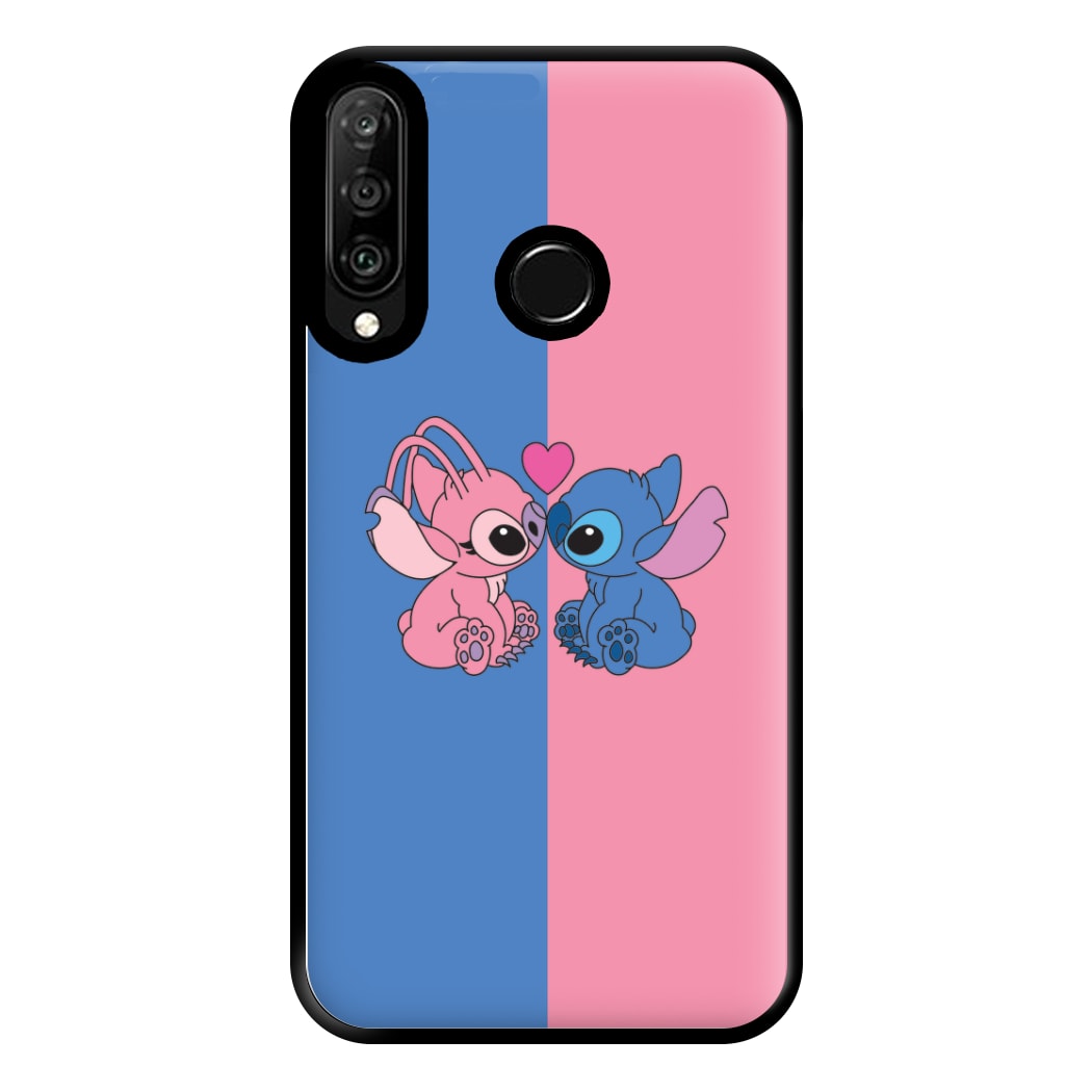 Angel And Blue Alien - Pink Alien Phone Case for Huawei P30 Lite