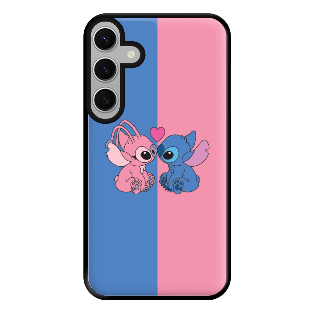 Angel And Blue Alien - Pink Alien Phone Case for Galaxy S24FE