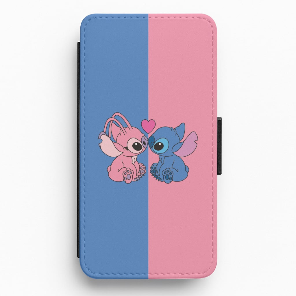 Angel And Blue Alien - Pink Alien Flip / Wallet Phone Case