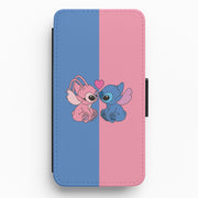 Angel And Blue Alien - Pink Alien Flip / Wallet Phone Case 1