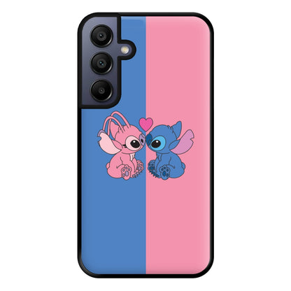 Angel And Blue Alien - Pink Alien Phone Case for Galaxy A15