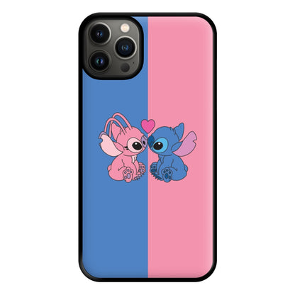 Angel And Blue Alien - Pink Alien Phone Case for iPhone 13