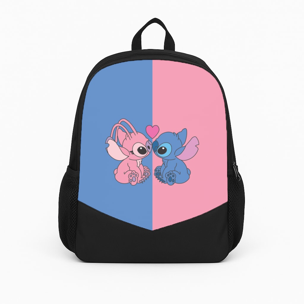 Angel And Blue Alien - Pink Alien Backpack
