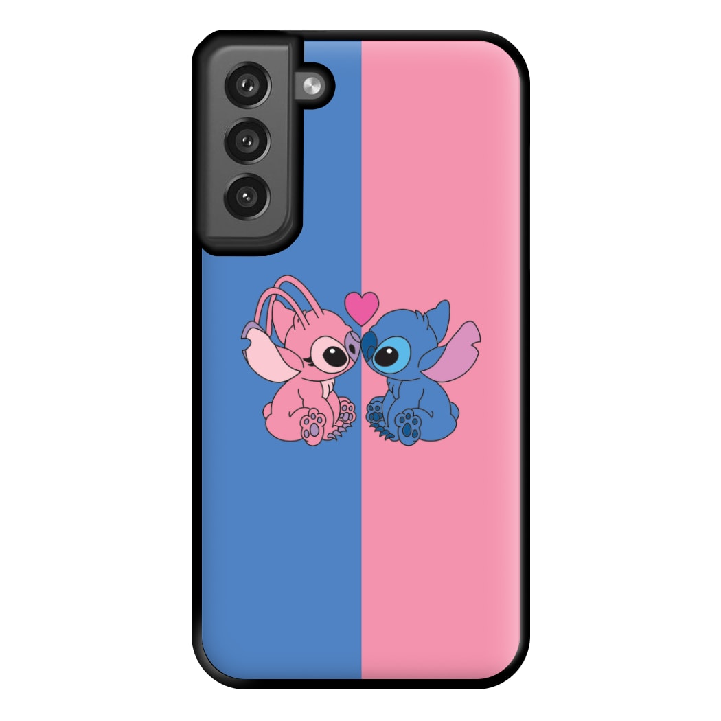 Angel And Blue Alien - Pink Alien Phone Case for Galaxy S21FE