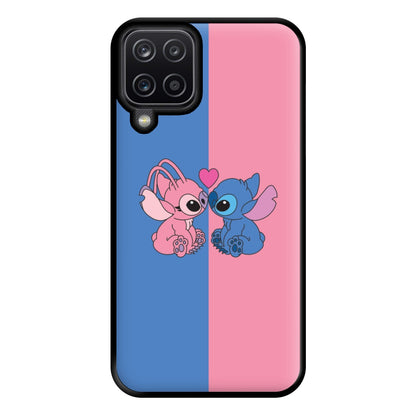 Angel And Blue Alien - Pink Alien Phone Case for Galaxy A12