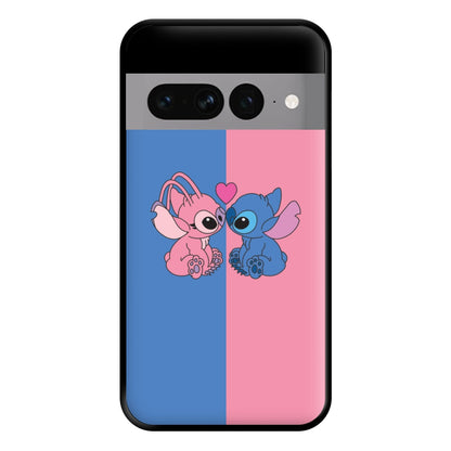 Angel And Blue Alien - Pink Alien Phone Case for Google Pixel 7 Pro