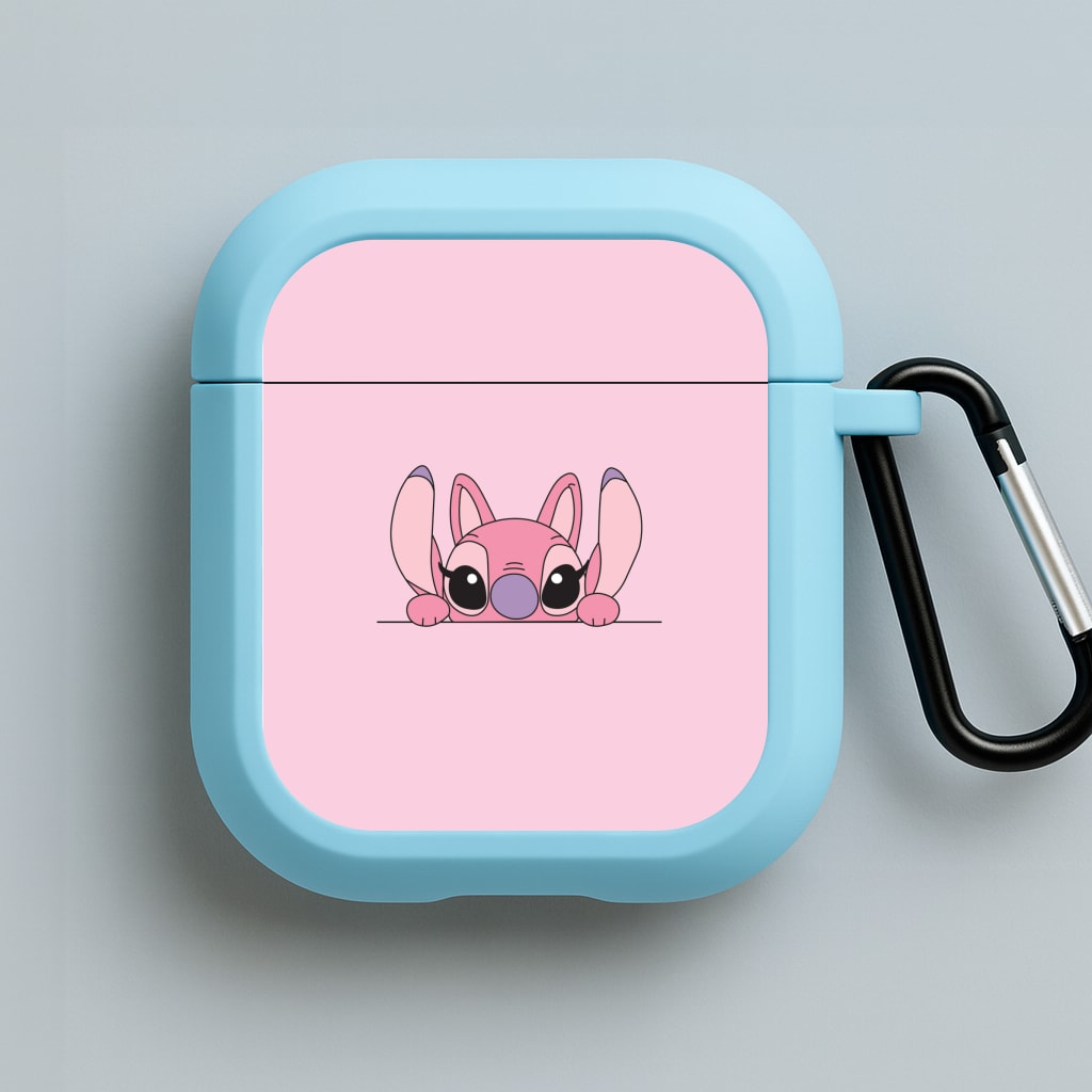 Angel Leaning - Pink Alien Blue AirPods Case
