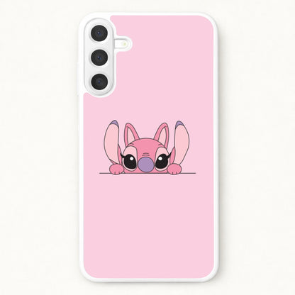 Angel Leaning - Pink Alien Phone Case for Galaxy A57