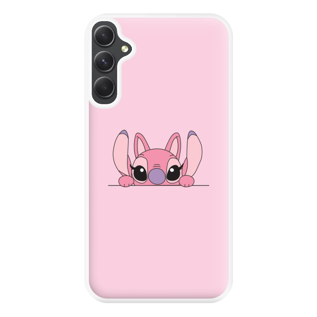 Angel Leaning - Pink Alien Phone Case for Galaxy A14