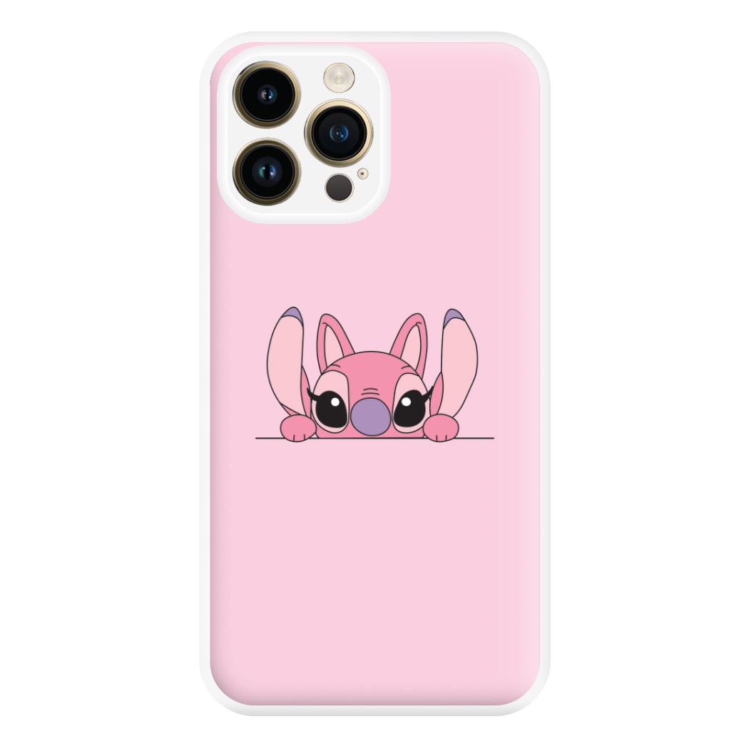 Angel Leaning - Pink Alien Phone Case for iPhone 14 Pro Max