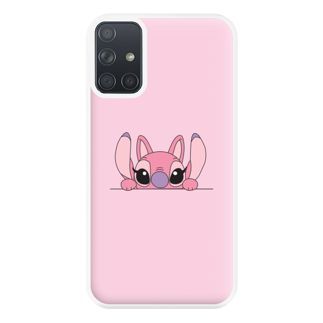 Angel Leaning - Pink Alien Phone Case for Galaxy A71