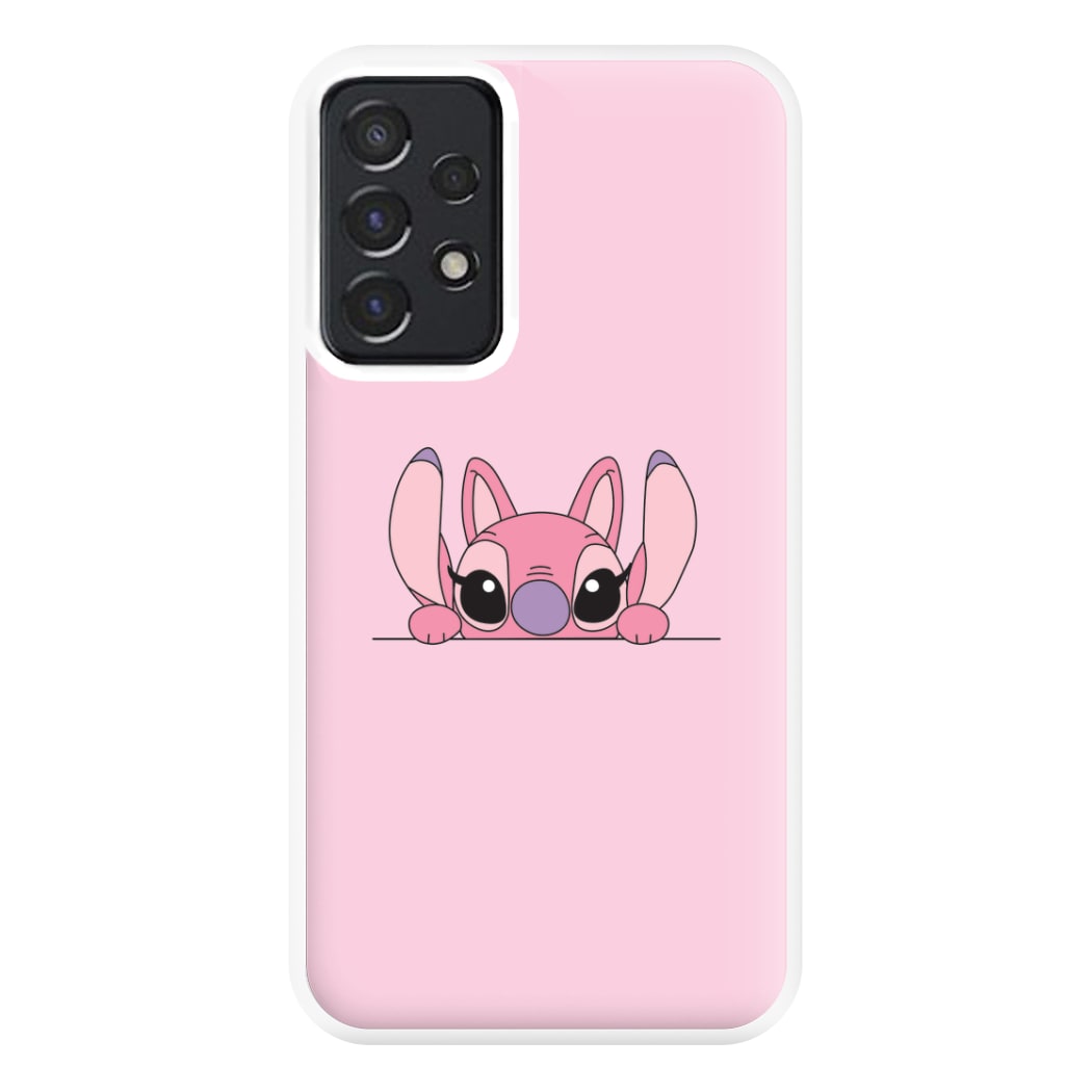 Angel Leaning - Pink Alien Phone Case for Galaxy A52 / A52s