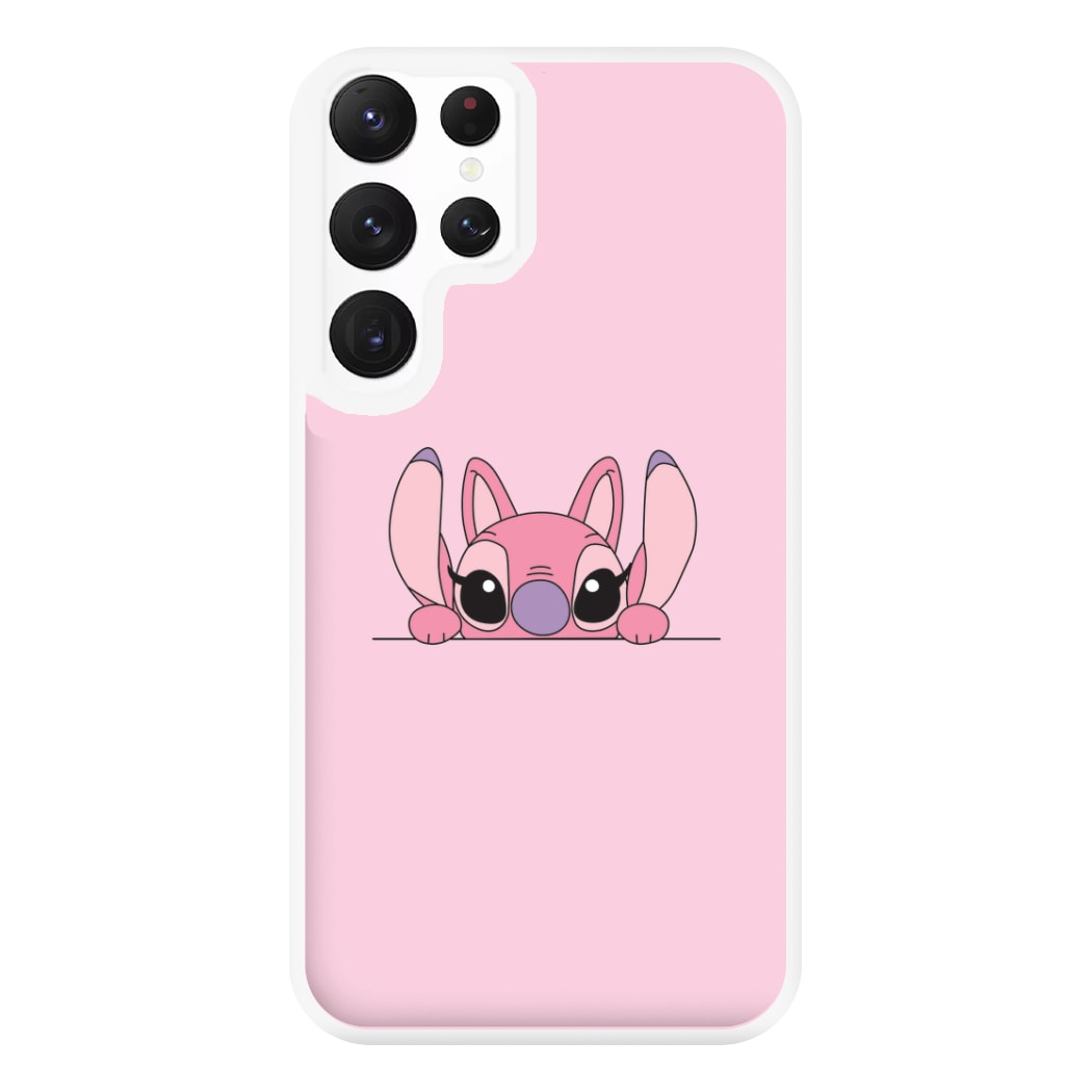 Angel Leaning - Pink Alien Phone Case for Galaxy S22 Ultra