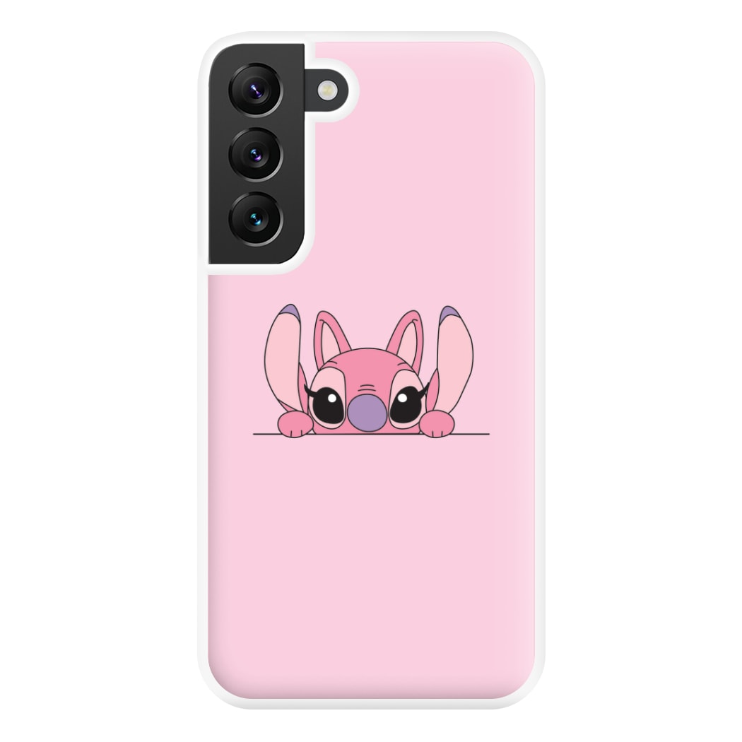 Angel Leaning - Pink Alien Phone Case for Galaxy S22 Plus