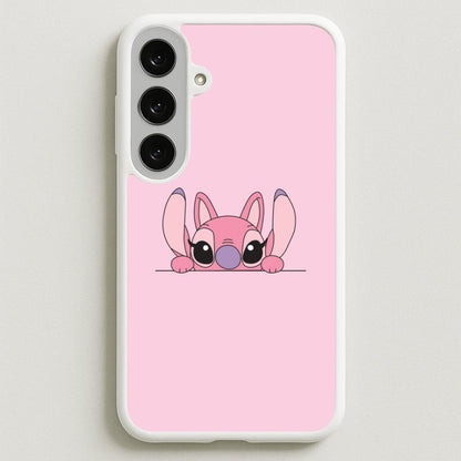 Angel Leaning - Pink Alien Phone Case for Galaxy S25FE