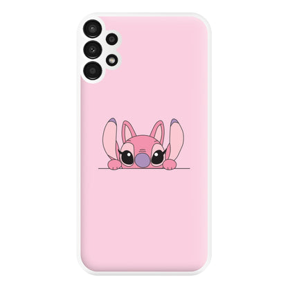 Angel Leaning - Pink Alien Phone Case for Galaxy A13