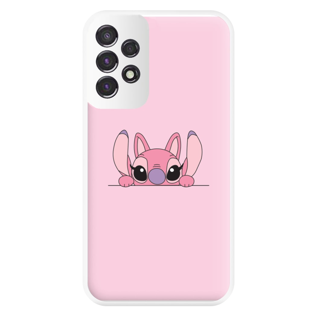 Angel Leaning - Pink Alien Phone Case for Galaxy A53