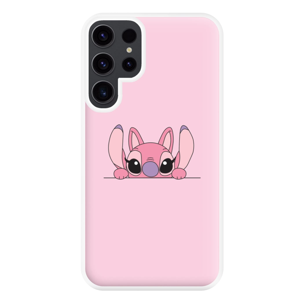 Angel Leaning - Pink Alien Phone Case for Galaxy S23 Ultra