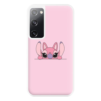 Angel Leaning - Pink Alien Phone Case for Galaxy S20