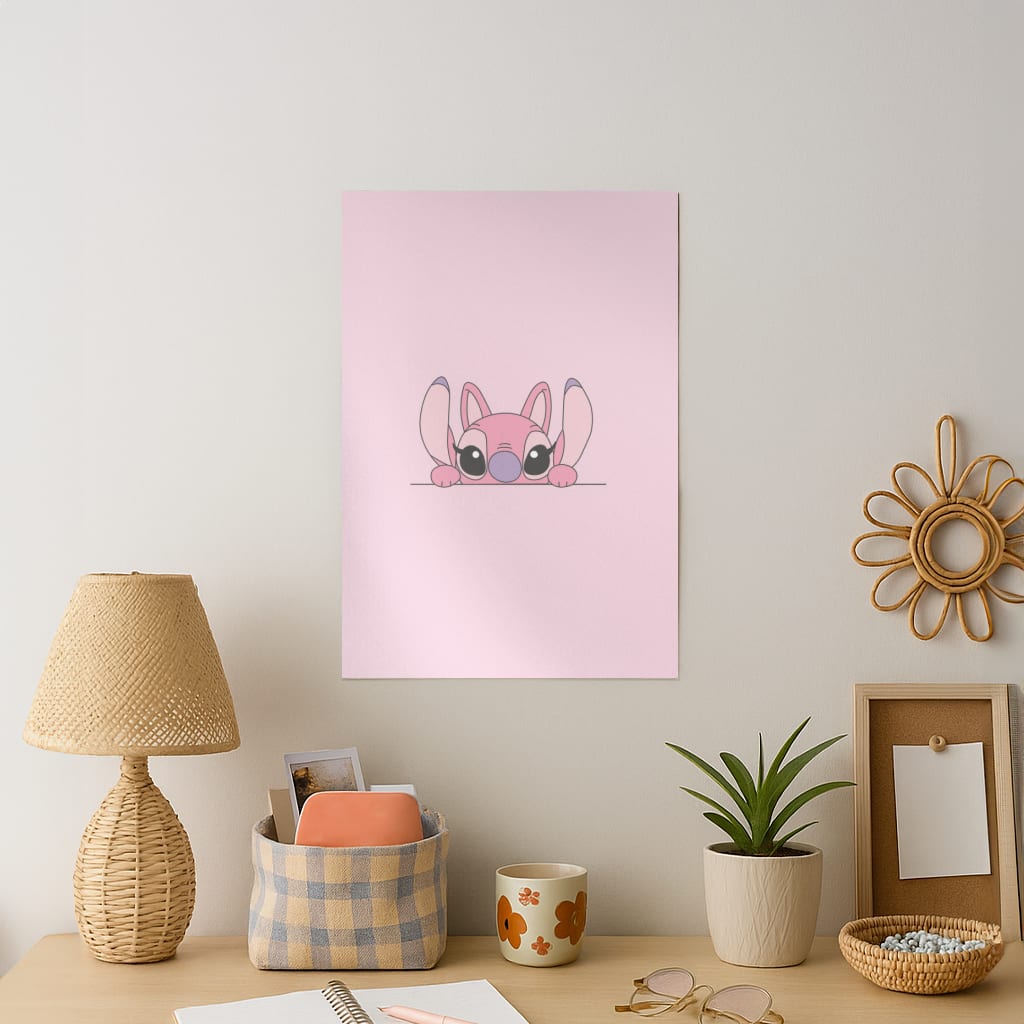 Angel Leaning - Pink Alien Art Print