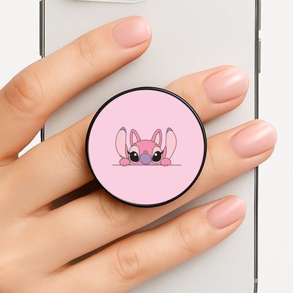 Angel Leaning - Pink Alien Phone Grip