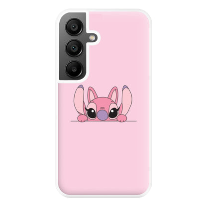 Angel Leaning - Pink Alien Phone Case for Galaxy A55