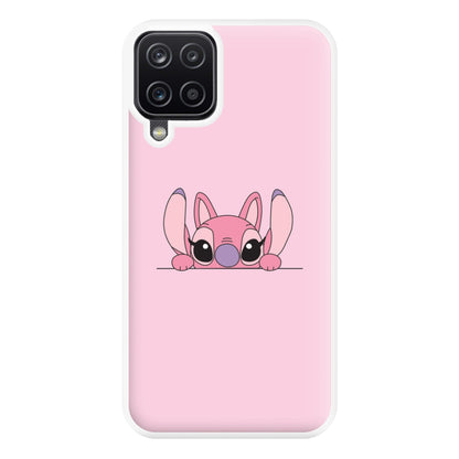 Angel Leaning - Pink Alien Phone Case for Galaxy A12