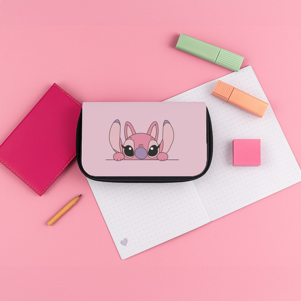 Angel Leaning - Pink Alien Pencil Case