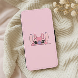 Angel Leaning - Pink Alien Wallet Phone Case
