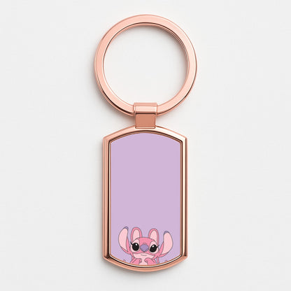 Gazing - Pink Alien Rose Gold Keyring
