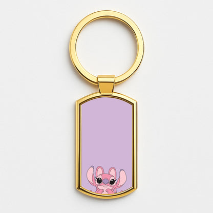Gazing - Pink Alien Gold Keyring