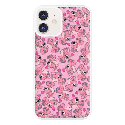 Love Heart Pattern - Pink Alien Phone Case for iPhone 11