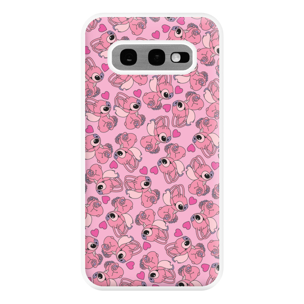 Love Heart Pattern - Pink Alien Phone Case for Galaxy S10e