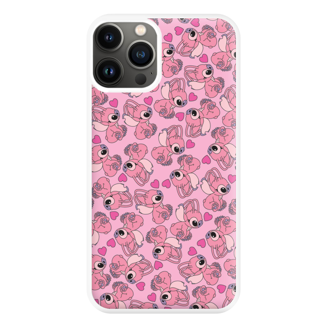 Love Heart Pattern - Pink Alien Phone Case for iPhone 11 Pro Max